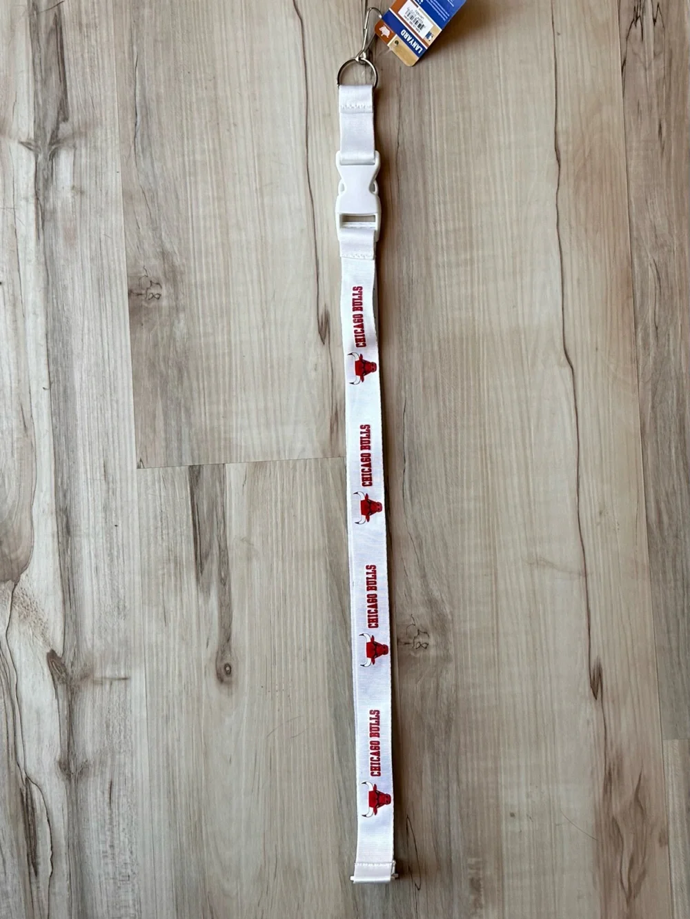 NBA Chicago Bulls White and Red Lanyard